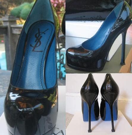 ysl blue sole heels